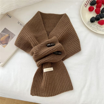 Label Applique Duffle Knit Scarf SpreePicky