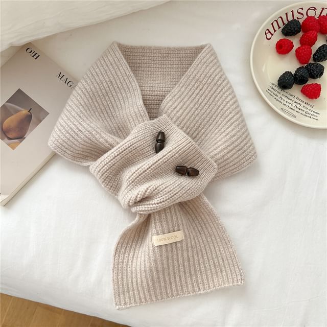 Label Applique Duffle Knit Scarf SpreePicky