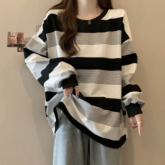 Crewneck Striped Sweater SpreePicky