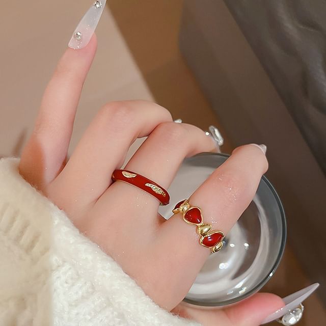 / Geometry Rhinestone Ring Open FashionChic