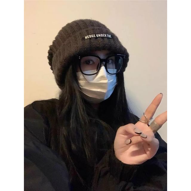 / Ear Ribbed Fluffy Hat Plain Bear Beanie FashionChic