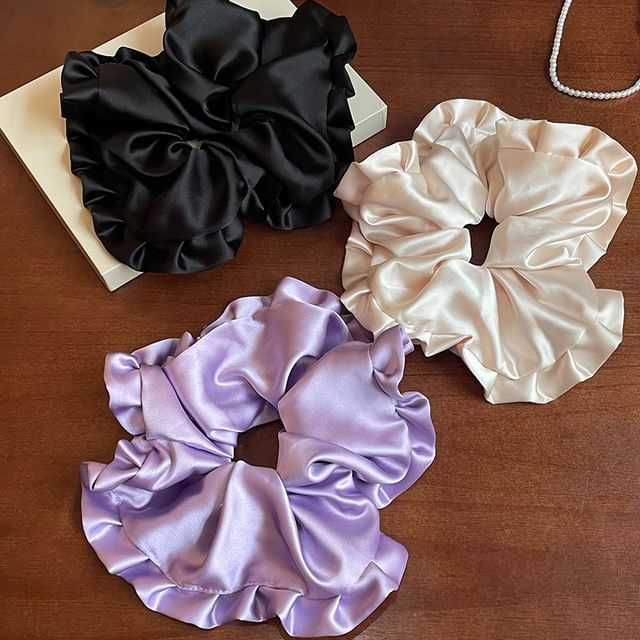 Ruffled Plain Scrunchie SpreePicky