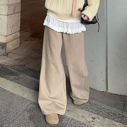 V-Neck Plain Cable Knit Sweater / Pants SpreePicky