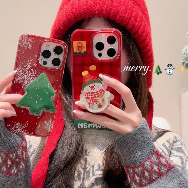 Christmas Snowman Phone Case - iPhone 16 Pro Max / 16 Pro / 16 Plus / 16 / 15 Pro Max / 15 Pro / 15 Plus / 15 / 14 Pro Max / 14 Pro / 14 Plus / 14 SpreePicky