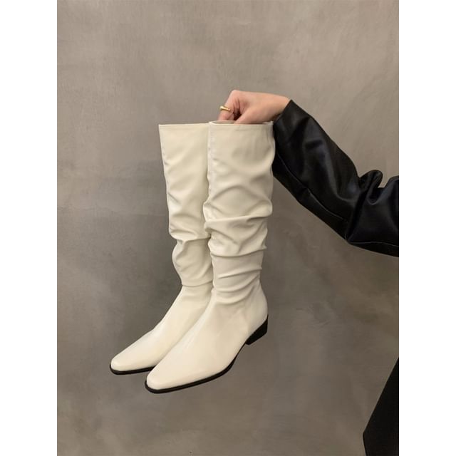 Ruched Mid-Calf Boots SpreePicky