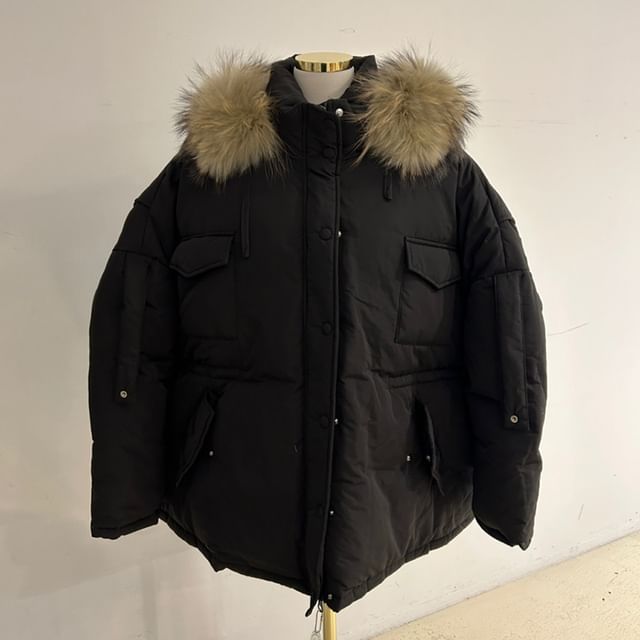 Furry Trim Zip-Up Padded Jacket SpreePicky