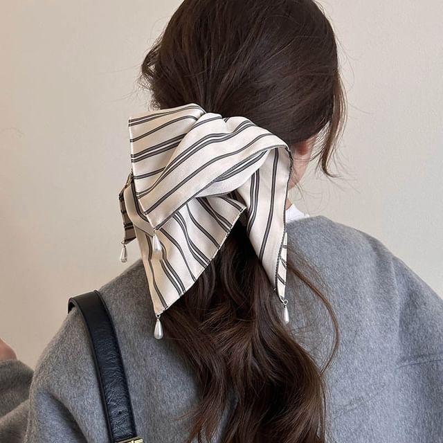 Striped Square Scarf Hair Claw SpreePicky