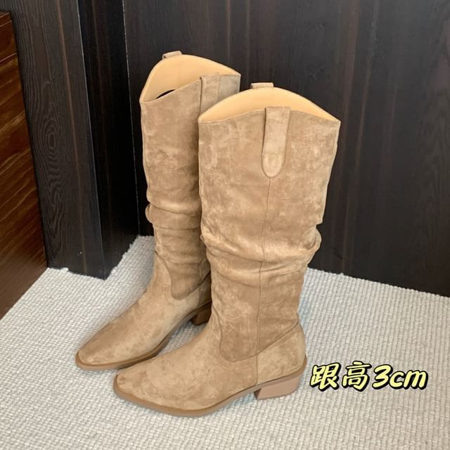 Chunky Heel Tall Boots SpreePicky