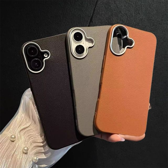 Plain Faux Leather Phone Case SpreePicky