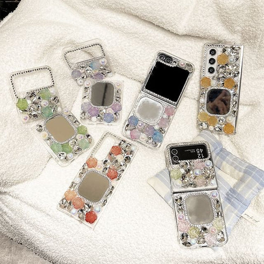 Rose Rhinestone Mirrored Phone Case SpreePicky