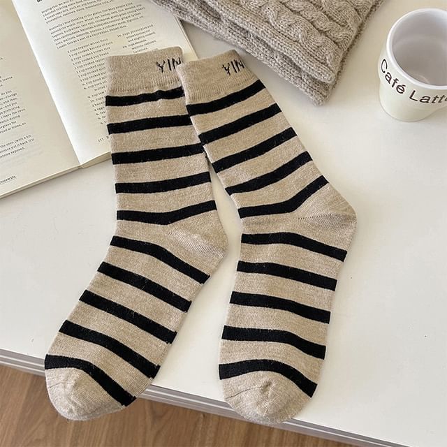 Striped Lettering Socks SpreePicky