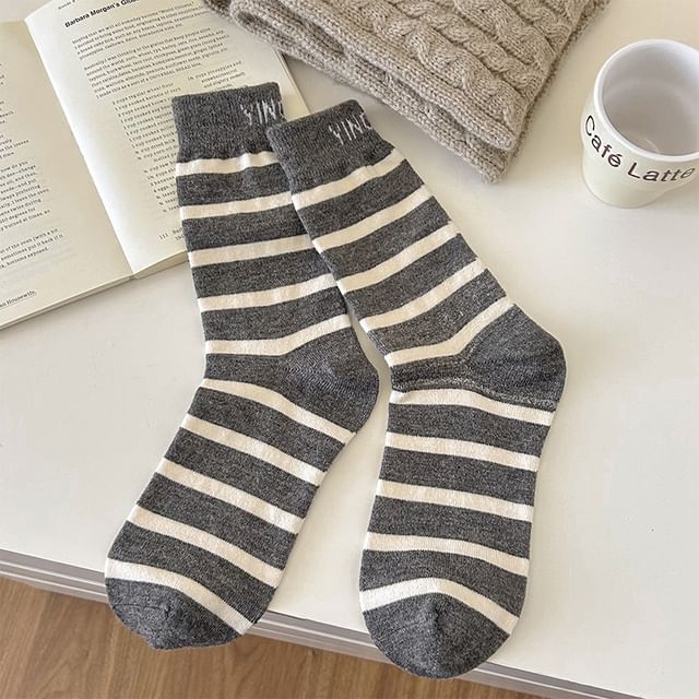 Striped Lettering Socks SpreePicky