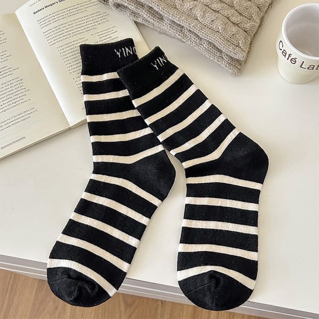 Striped Lettering Socks SpreePicky