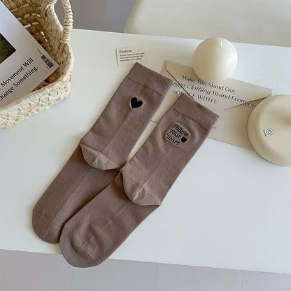 Letter Embroidered Socks SpreePicky