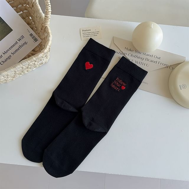 Letter Embroidered Socks SpreePicky