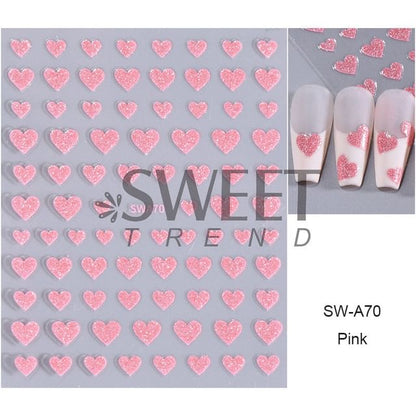 Heart Glitter Nail Art Stickers SpreePicky