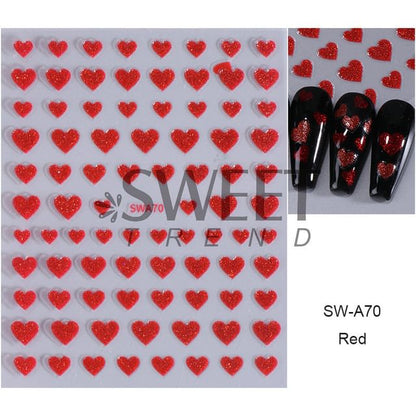 Heart Glitter Nail Art Stickers SpreePicky