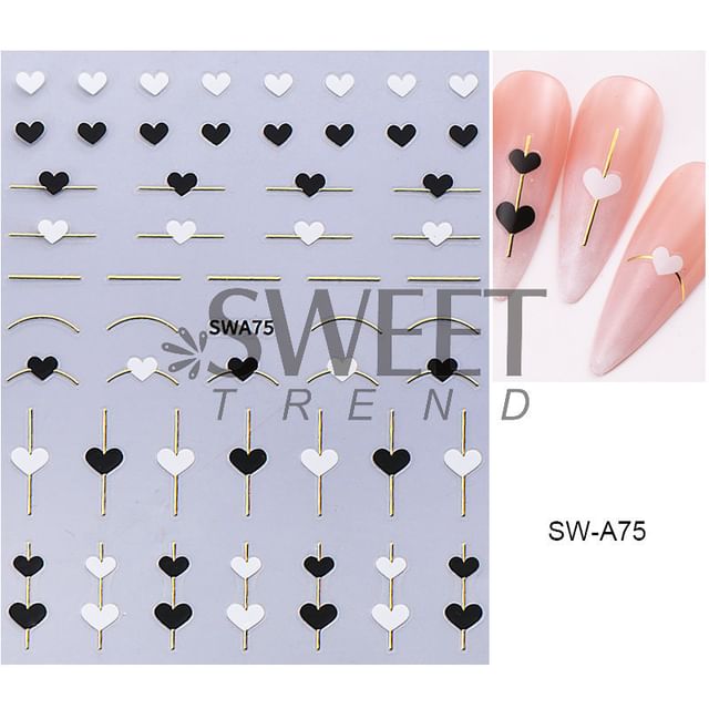 Heart Nail Art Stickers SpreePicky