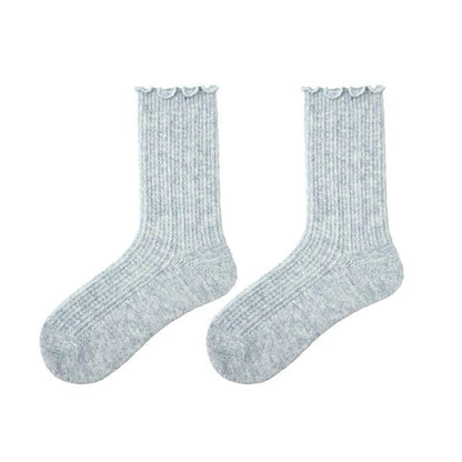 Frilled Melange Crew Socks SpreePicky