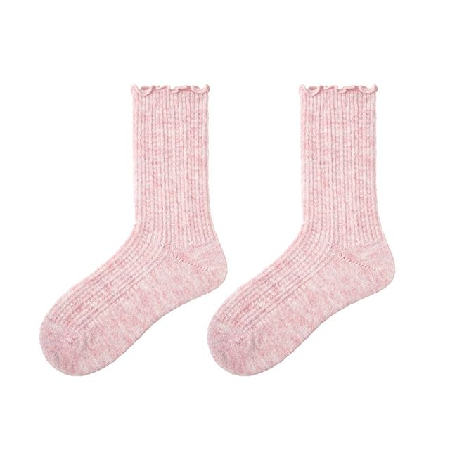 Frilled Melange Crew Socks SpreePicky