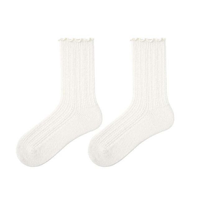 Frilled Melange Crew Socks SpreePicky