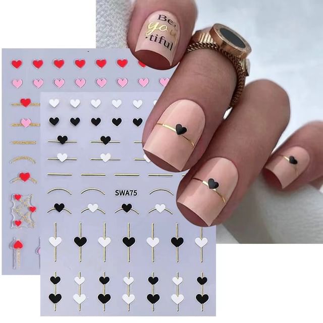 Heart Nail Art Stickers SpreePicky