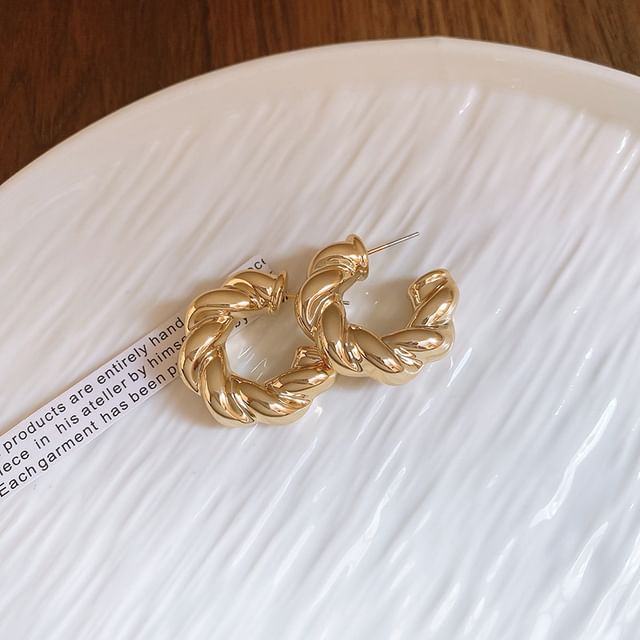 (Various Plain Hoop Designs) Alloy Earring FashionChic