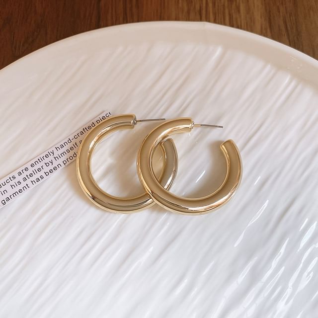 (Various Plain Hoop Designs) Alloy Earring FashionChic