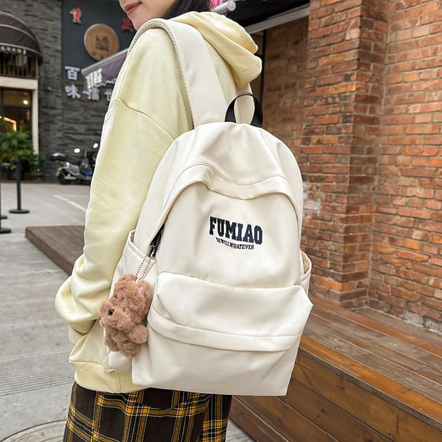 / Bag Charm Nylon Lettering Backpack Set Embroidered Laptop FashionChic