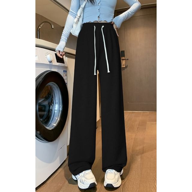 Designs) Leg High (Various Plain Rise Wide Pants FashionChic