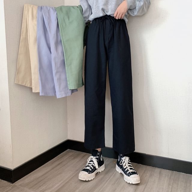 Wide Leg Cargo High Pants Rise Plain FashionChic