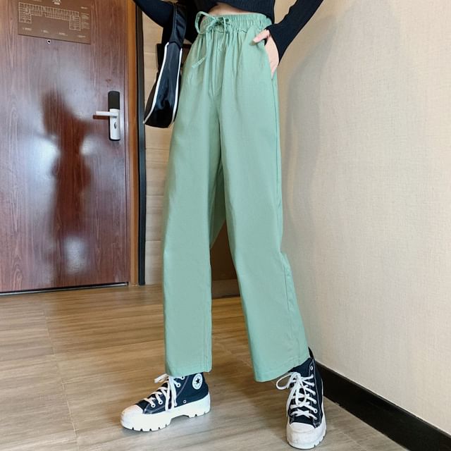 Wide Leg Cargo High Pants Rise Plain FashionChic