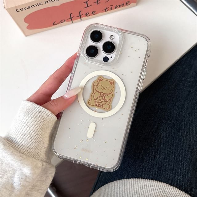 (Compatible MagSafe) with Magnetic Case Lucky Phone Cat FashionChic