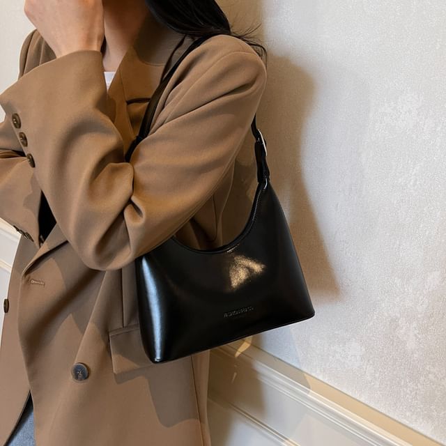 Shoulder Lettering Bag Leather Faux FashionChic