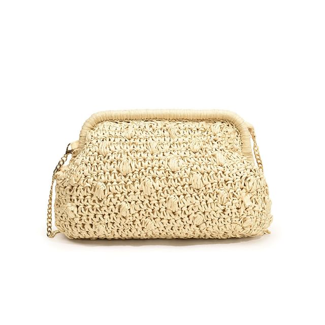 Strap Textured Straw Bag Crossbody Chain FashionChic