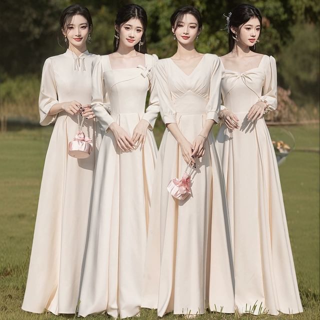 Bridesmaid (Various Gown Plain Evening Designs) FashionChic