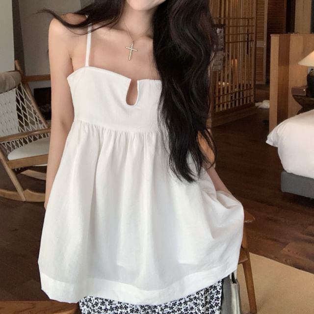 Pants / Camisole Floral High Plain Notch Wide Neck Leg Print Top Waist FashionChic