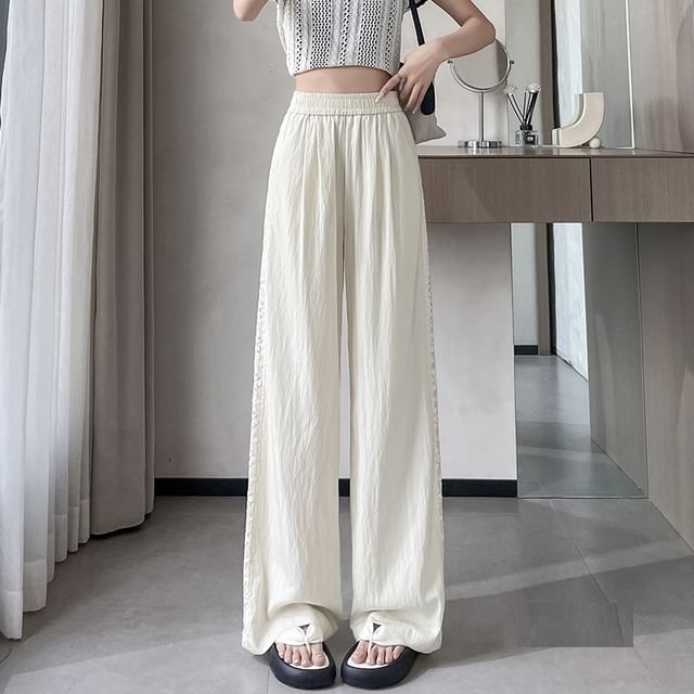 Rise Leg Panel Lace Wide Pants High FashionChic