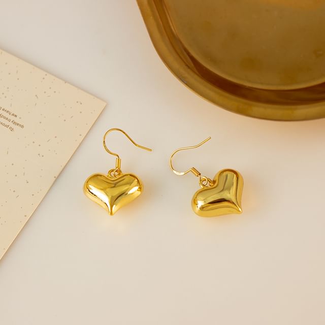 / Clip-On Drop Earring Heart FashionChic