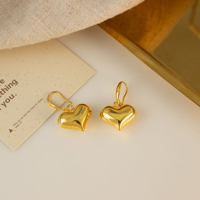 / Clip-On Drop Earring Heart FashionChic