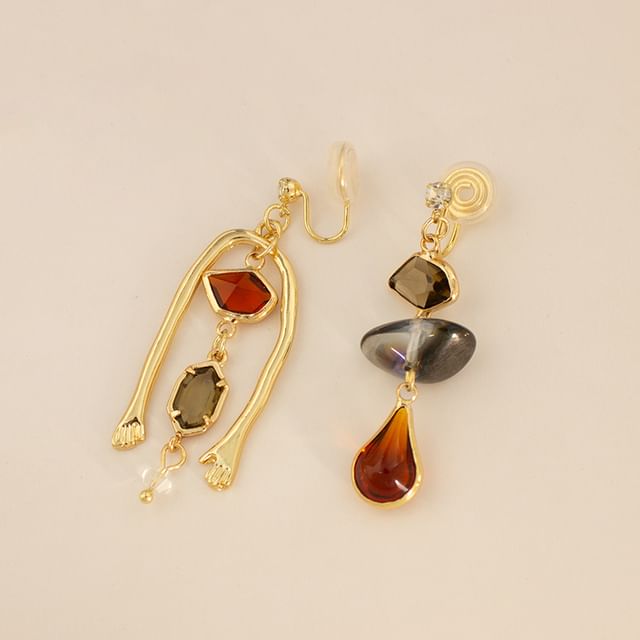 / Geometry Earring Drop Clip-On FashionChic