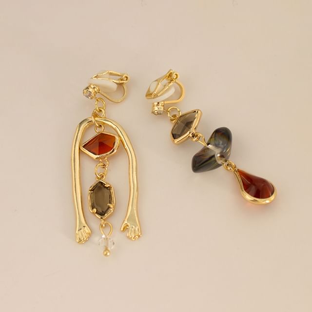 / Geometry Earring Drop Clip-On FashionChic