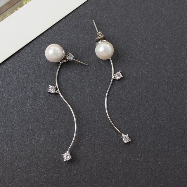 / Cuff Alloy Designs) Faux Ear Pearl (Various Rhinestone Dangle Earring FashionChic