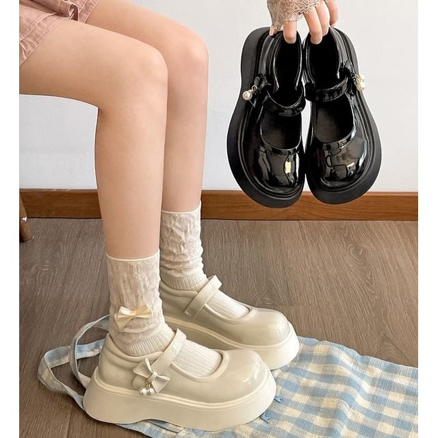 Mary Faux Shoes Platform Jane Leather FashionChic