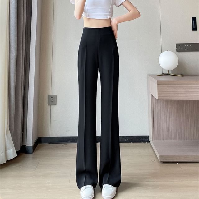 Designs) Straight High Leg Waist Dress Plain (Various Pants FashionChic