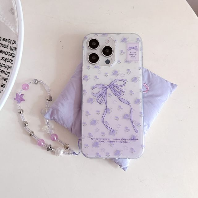 / Bow Strap Phone Case Print Set FashionChic