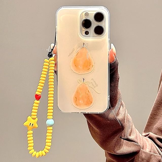 / Print Bead Set Case Strap Phone Pear Star FashionChic