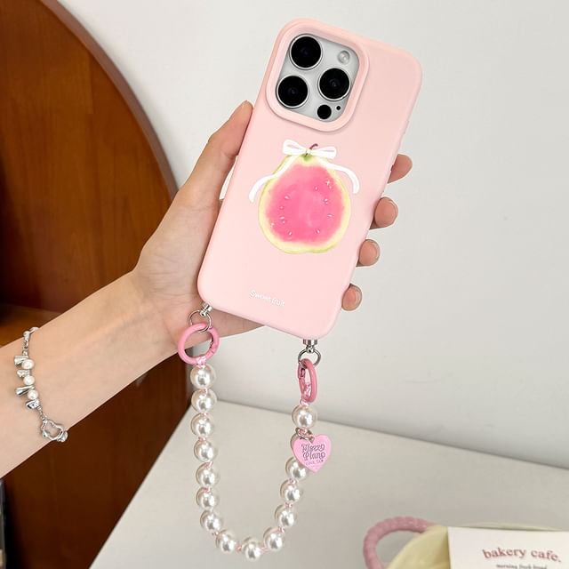 / Bead Set Strap Phone Case Printed FashionChic