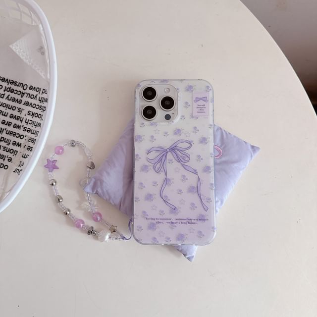 / Bow Strap Phone Case Print Set FashionChic