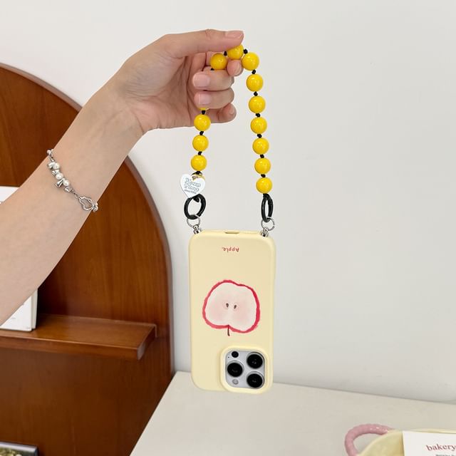 / Bead Set Strap Phone Case Printed FashionChic